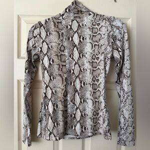 Naked Wardrobe - Snake Print Turtle Neck & Bootcut Pant Set